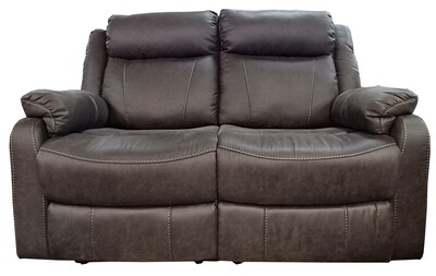 Joel 2 Seater Reclining Sofa - Shadow Brown  Grey Fabric
