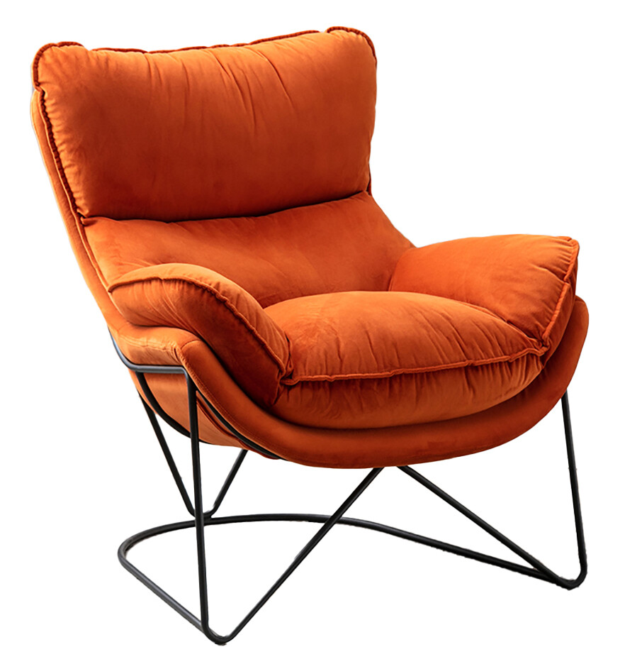 Bray Accent Chair - Rust | Washed Denim