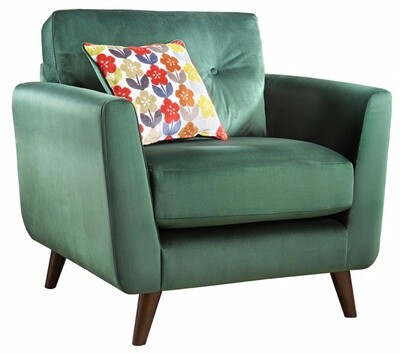 Evelyn 2 Seater Sofa - Fresco Brown | Fresco Green | Fresco Grey | Fresco Mustard | Fresco Navy