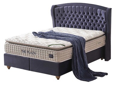 Elvin Ottoman by Homelee - Plush Velvet Dark Blue