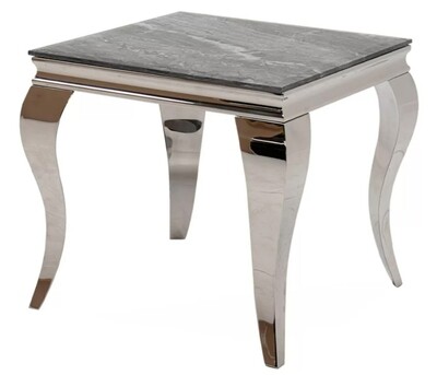 Fabien Grey Lamp Table - Marble Glass | Steel Fabien Grey Lamp Table - Marble Glass | Steel
