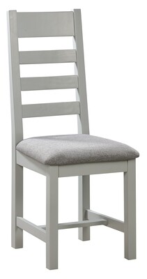 Capri Oak Padded Dining Chair - Mushroom Grey | Oak