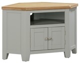 Capri Oak Corner TV Unit - Mushroom Grey | Oak