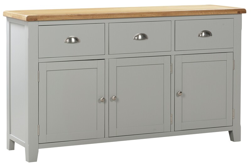 Capri Oak Large Sideboard- Mushroom Grey | Oak