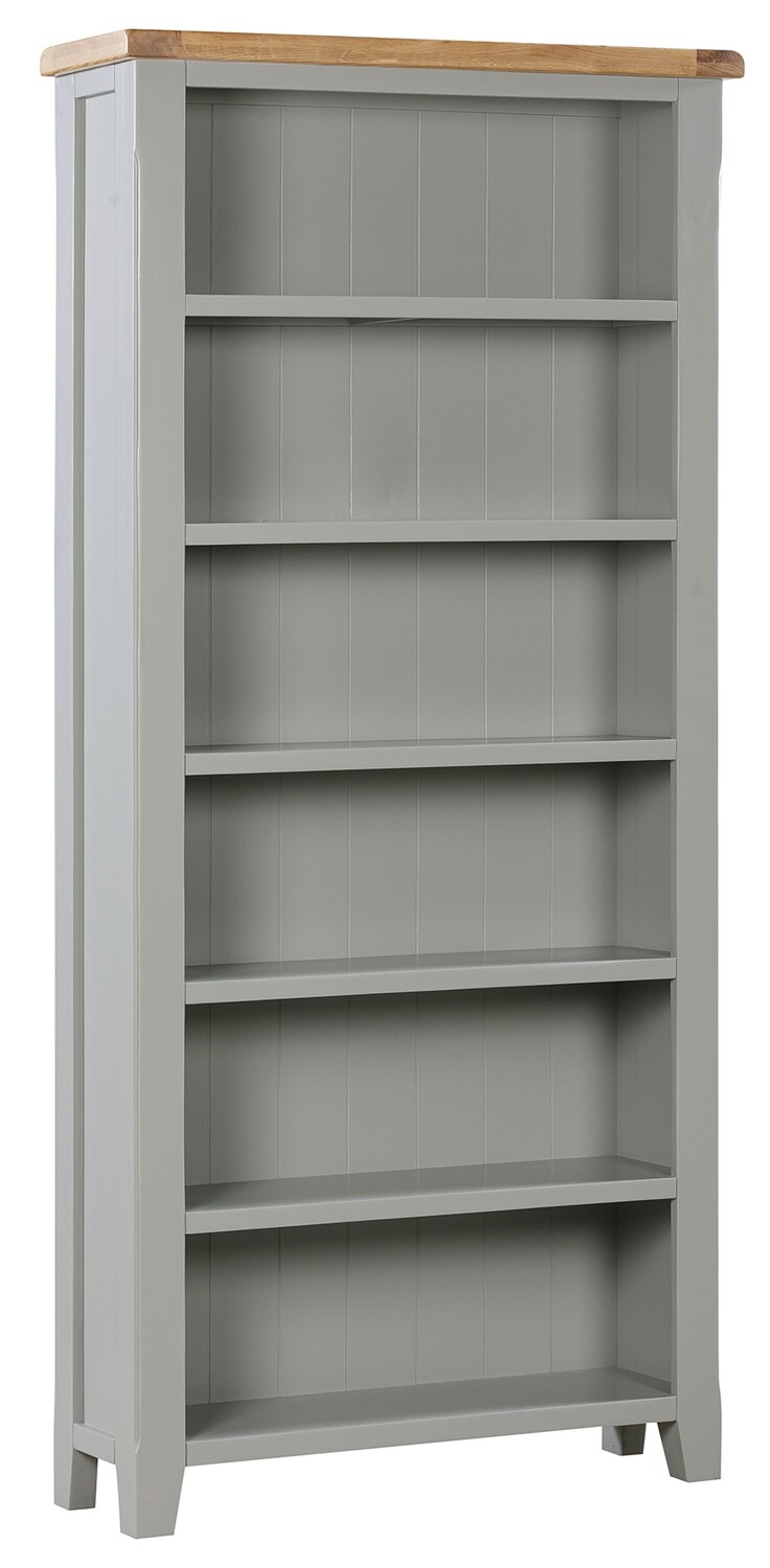 Capri Oak Tall Bookcase - Mushroom Grey | Oak