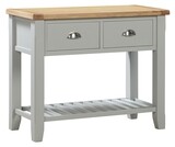 Capri Oak Large Console Table - Mushroom Grey | Oak