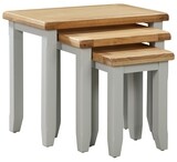 Capri Oak Nest of Three Tables - Mushroom Grey | Oak