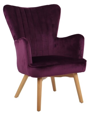 Megan Velvet Accent Chair - Grey | Navy | Purple
