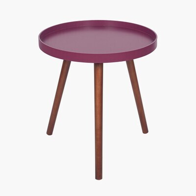 Halston MDF and Wood Round Table - Aqua | Black | Blush | Forest Green | Grey | Raspberry | Sapphire Blue