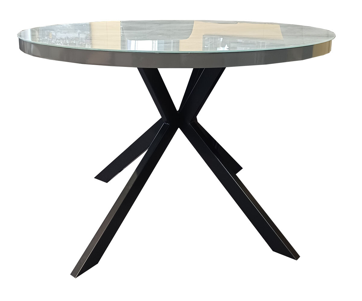 Dario Dining Table Black Silver Legs Caffrey's Furniture