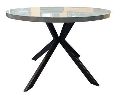 Dario Round Dining Table - Black | Chrome X Legs