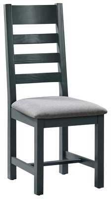 Capri Oak Padded Dining Chair - Midnight Blue | Oak