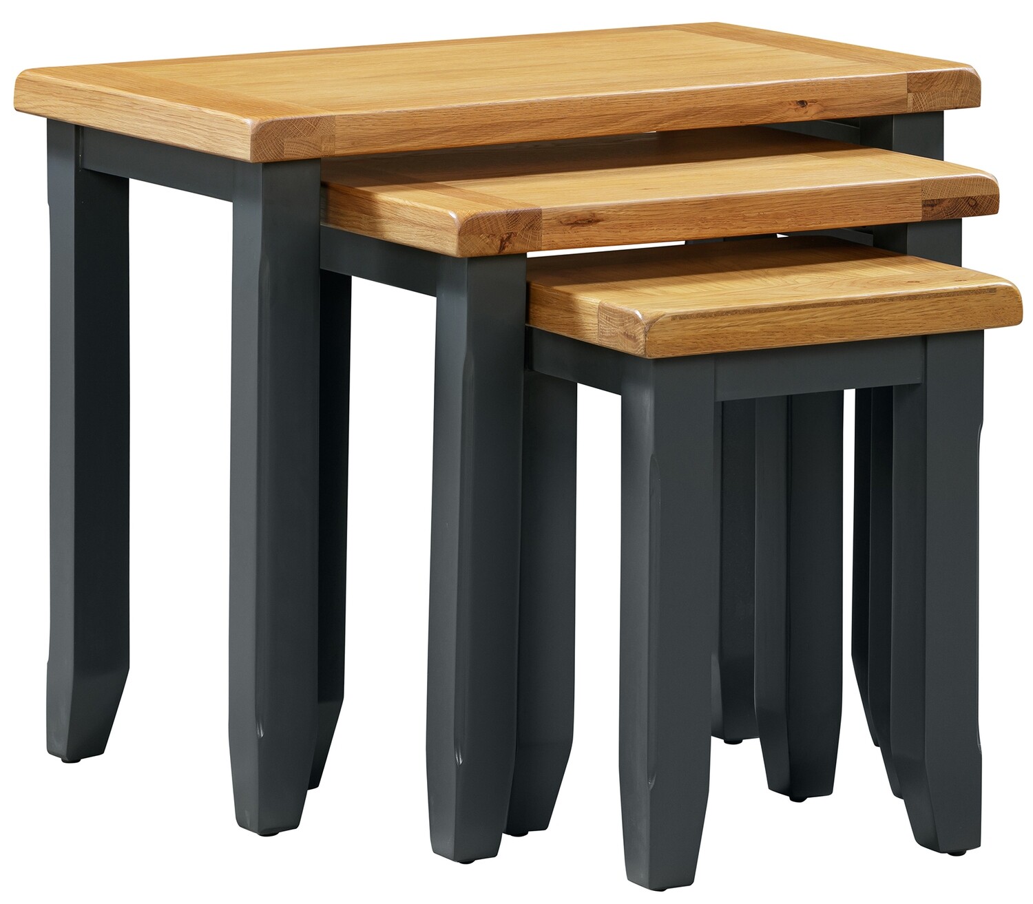 Capri Oak Nest of Three Tables - Midnight Blue | Oak