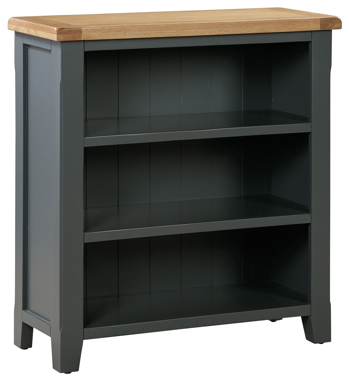 Capri Oak Low Bookcase - Midnight Blue | Oak