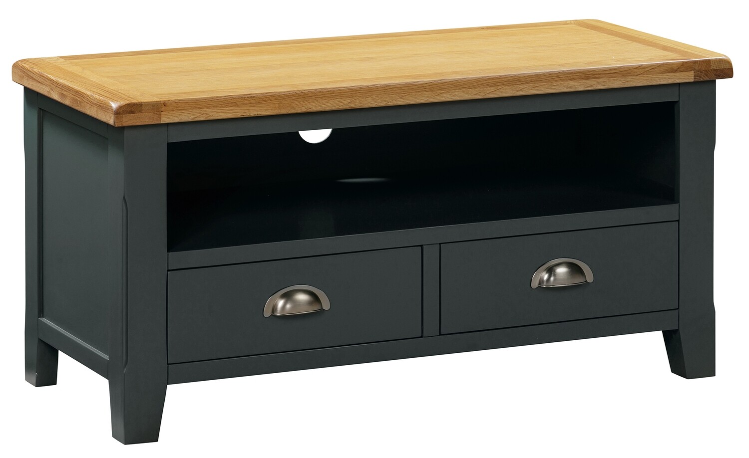 Capri Oak Rectangle TV Unit - Midnight Blue | Oak