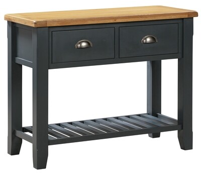 Capri Oak Large Console Table - Midnight Blue | Oak