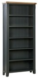 Capri Oak Tall Bookcase - Midnight Blue | Oak