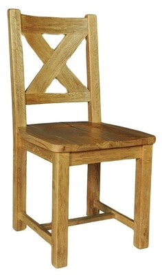 Maximus Oak Dining  Chair - Solid Oak | Padded Faux Leather Seating