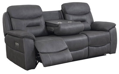Frankie 3 Seater Electric Reclining Sofa - Grey Frankie 3 Seater Electric Reclining Sofa - Grey