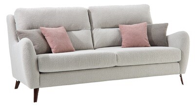 Porto 3 Seater Sofa - Blush | Grey | Ivory | Mustard | Silver Prussian Fabric