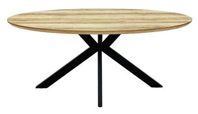Manhattan 2.2 Metre Oval Dining Table - Grey | Oak | Light Walnut