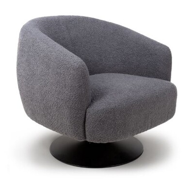 Club Swivel Accent Chair - Grey | Ivory | Rust