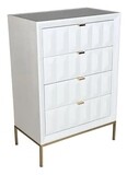 Verona 4 Drawer Dresser - White Gloss