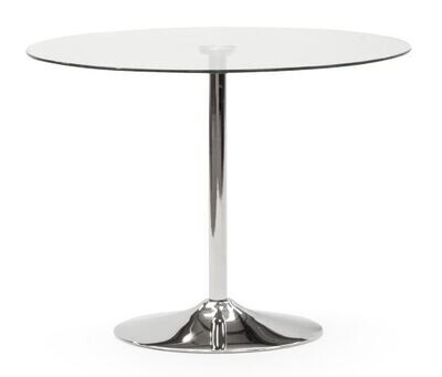 Orbit 1m Round Dining Table - Grey | Clear