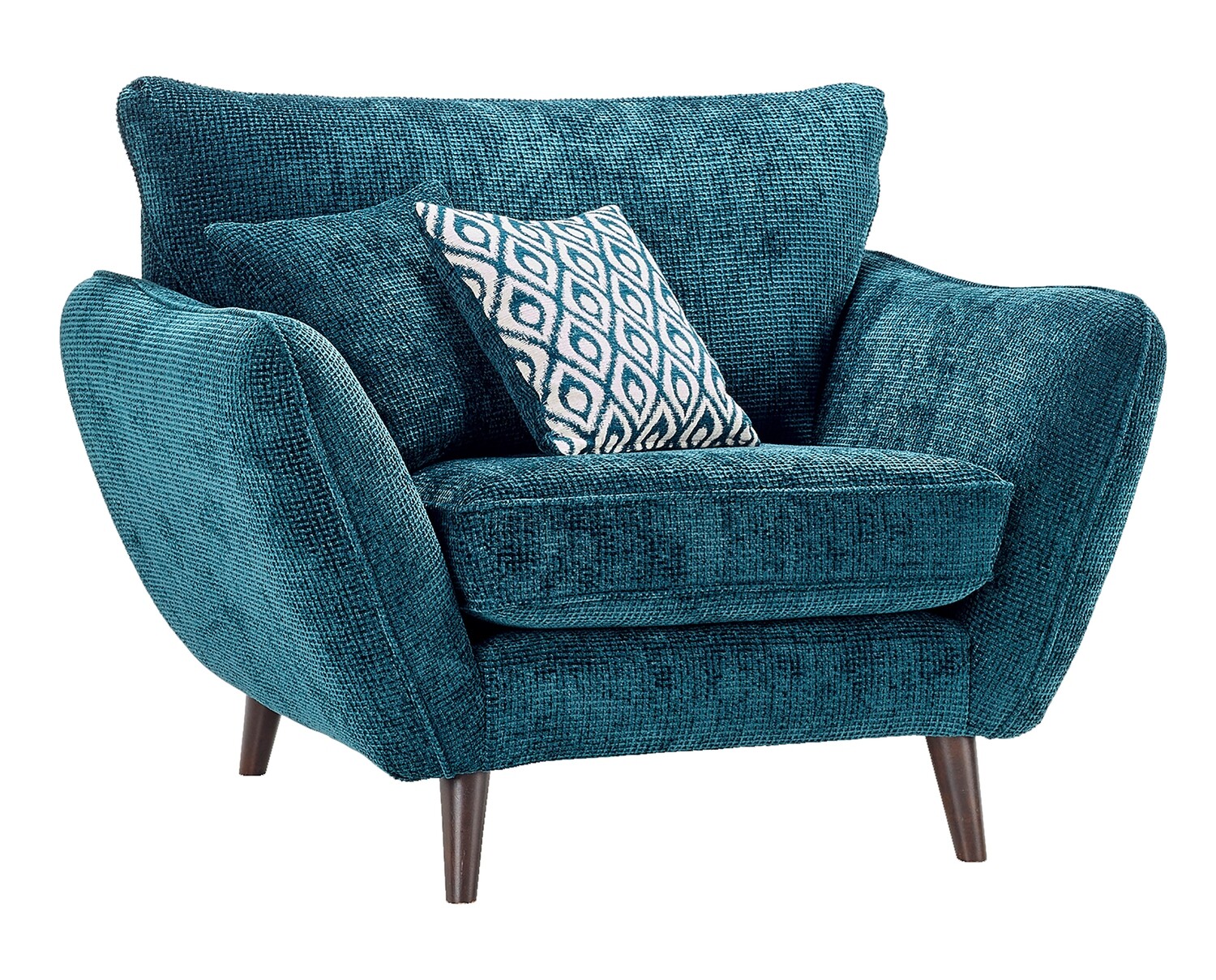 Perth Armchair - Oak | Walnut Feet Option - Monsoon Fabric | Elsie Fabric | Perugia Fabric
