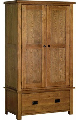 Saoirse Oak Double Wardrobe 2 Drawers