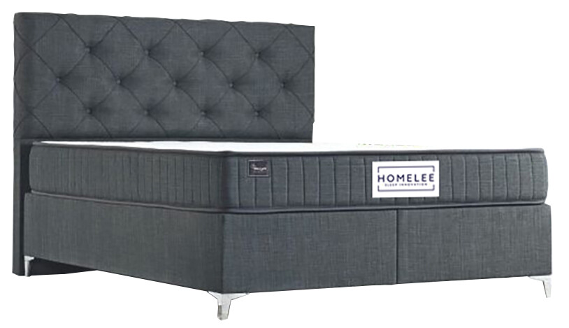Active Ottoman by Homelee - Charcoal Velvet Grey | Light Velvet Grey