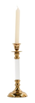 Alani Acrylic 31cm Candle Stick - Gold | Chrome