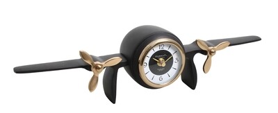 George & Co Aeroplane Clock - Antique Brass/Green | Antique Brass/Black