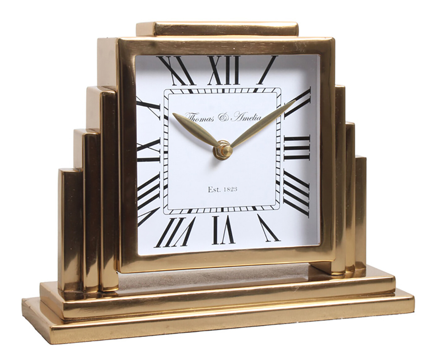 Thomas & Amelia Art Deco Mantle Clock - Gold, Silver, Caffrey's Furniture