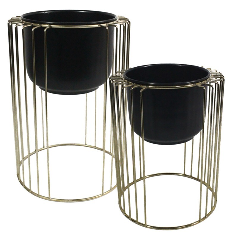 Devi Planter - Gold/Black - Large | Small