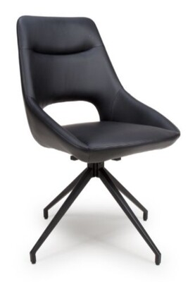 Ace Swivel Dining Chair - Black | Tan | Truffle (SOLD IN PAIRS)