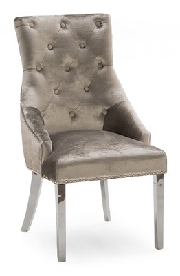 Belvedere Knockerback Dining Chair - Champagne | Charcoal