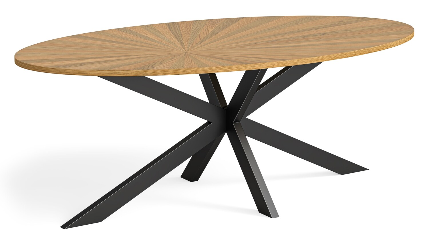 Viento Oak Oval Dining Table with Starburst Leg