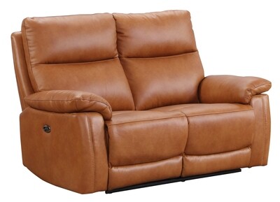 Texas 2 Seater Electric Reclining Sofa (2 Recliners) - Cream | Tan