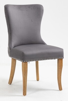 Tokyo Dining Chair - Storm Grey Velvet Fabric