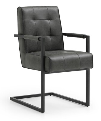 Dave Carver Dining Chair - Dark Grey | Tan