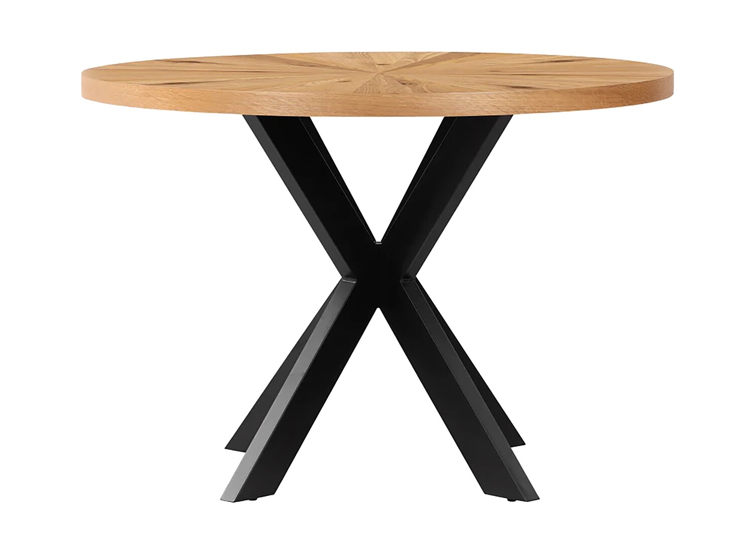 Viento Oak Round Dining Table with Starburst Leg