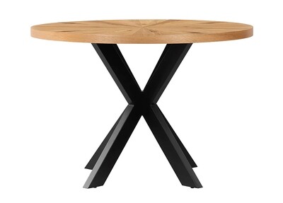 Viento Oak Round Dining Table with Starburst Leg