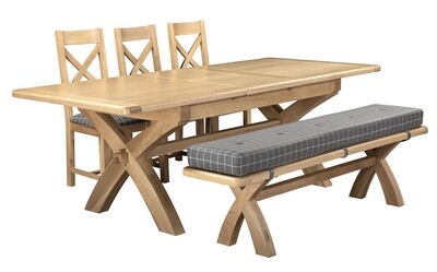 Saoirse Oak X Leg Extending Dining Table - 1.8 - 2.3 Metre