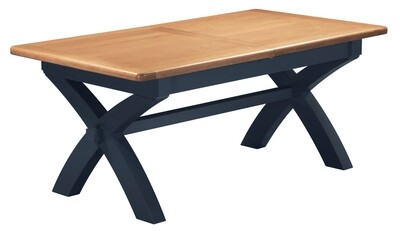 Capri X Leg Extending Dining Table 1.8 - 2.3 Metre - Midnight Blue | Oak