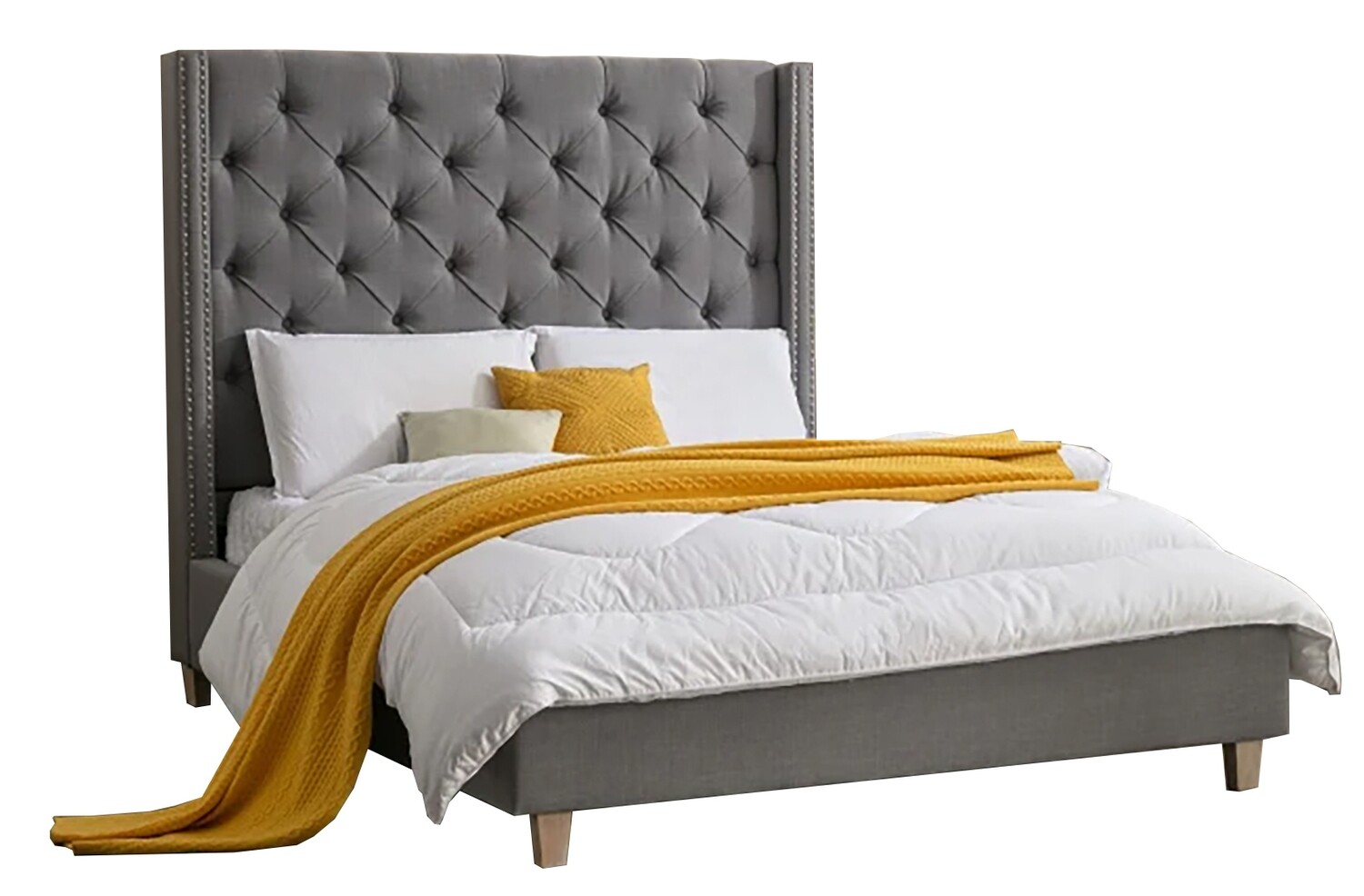 Chelsea Bed - 5ft | 6ft - Dark Grey Linen | Viola Midnight