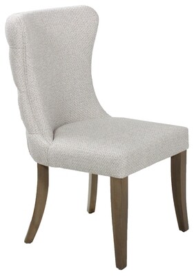 Duke Dining Chair - Cream | Silver Fabric