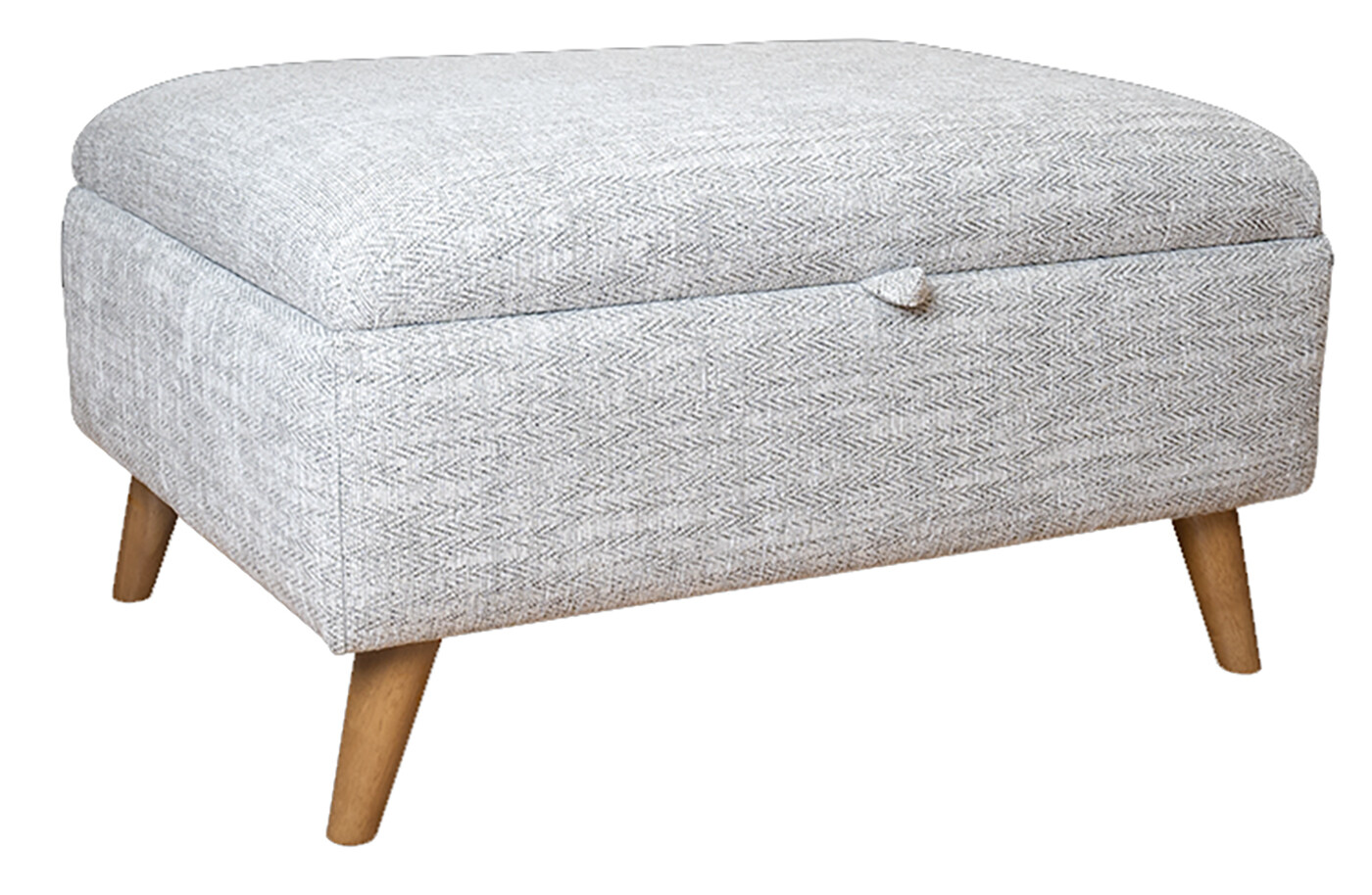 Megan Fabric Footstool- Grey | Ivory | Silver | Steel