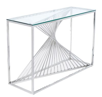 Calabria Console Table - Glass &amp; Stainless Steel