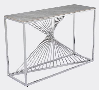 Calabria Console Table - Sintered Stone | Stainless Steel